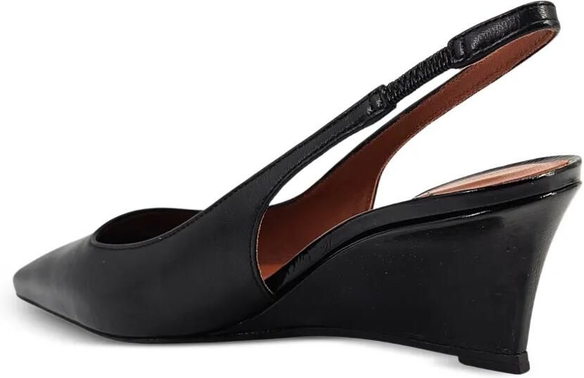 Madison Maison Loux leren slingback pumps met sleehak Zwart - Foto 3