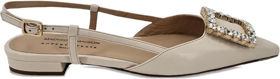 Madison Maison Platte slingback pumps verfraaid met strik Beige