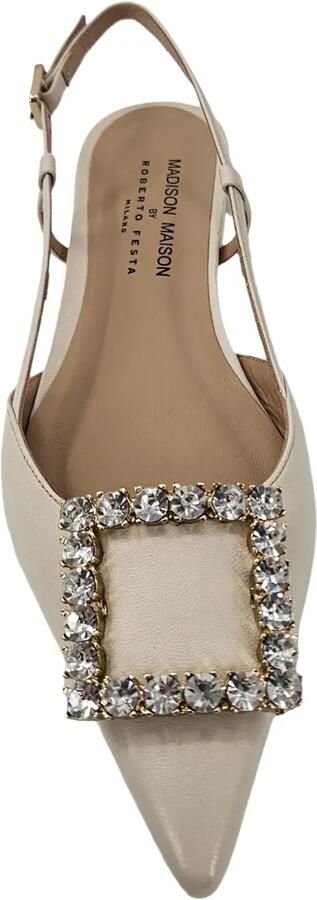Madison Maison Platte slingback pumps verfraaid met strik Beige - Foto 3