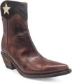 Madison Maison Pointy leren enkellaarzen met sterpatchwork Bruin - Bruin