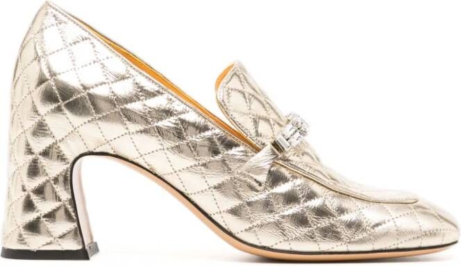 Madison.Maison Gewatteerde leren pumps 64 mm Goud