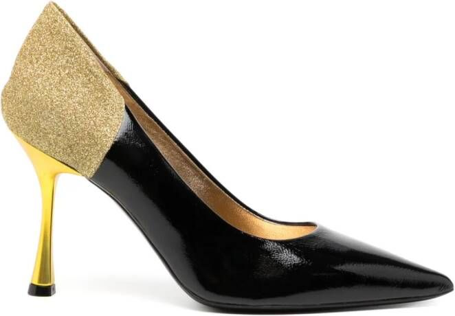 Madison.Maison 65 mm Alena Black Gold pumps Zwart