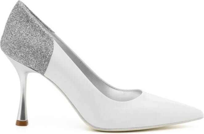 Madison.Maison 65 mm Alena White Silver pumps Wit