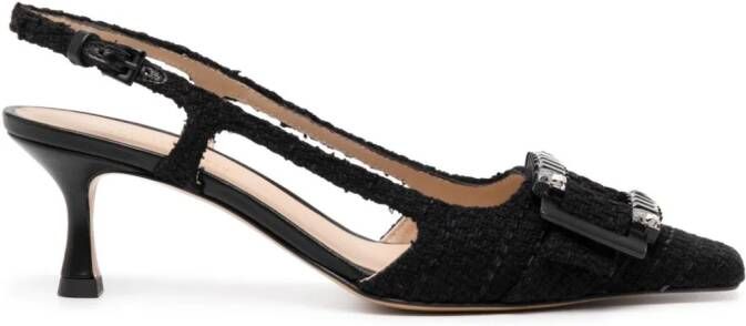 Madison.Maison Atena 50 mm slingback pumps Zwart