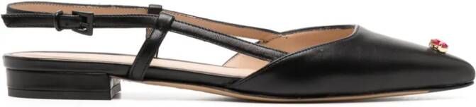 Madison.Maison Julia leren slingback pumps Zwart