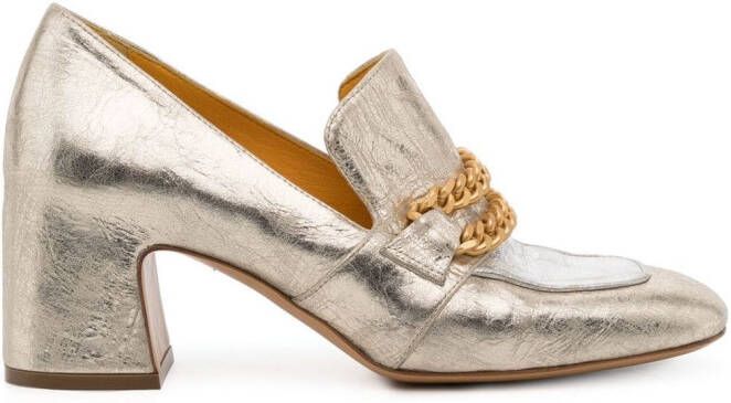 Madison.Maison Loafers met blokhak Zilver