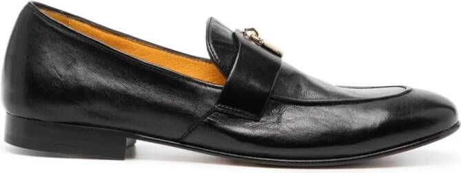 Madison.Maison Lock leren loafers Zwart