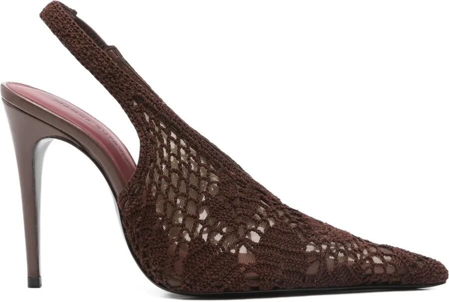 Magda Butrym 100 mm slingback gebreide pumps Bruin