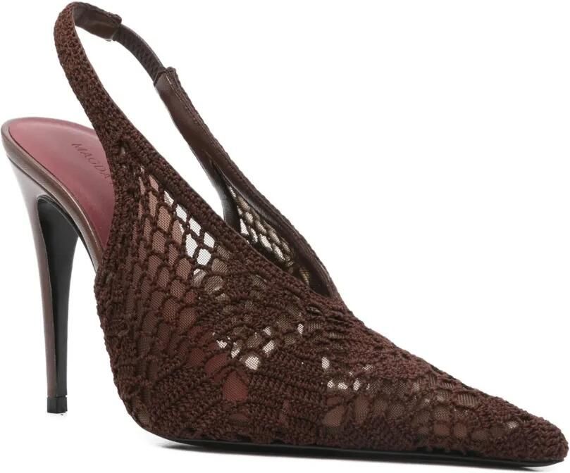 Magda Butrym 100 mm slingback gebreide pumps Bruin - Foto 3