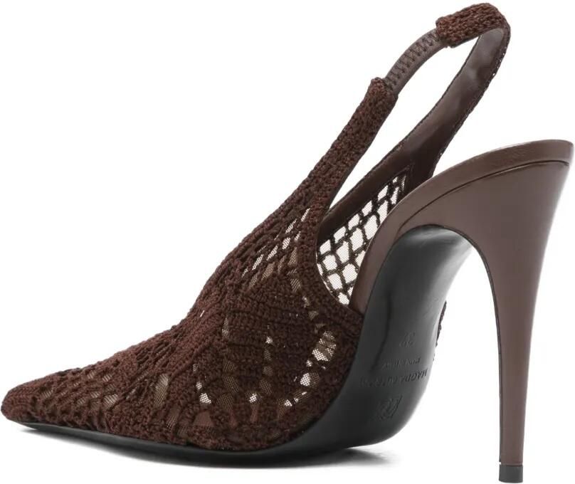 Magda Butrym 100 mm slingback gebreide pumps Bruin - Foto 2