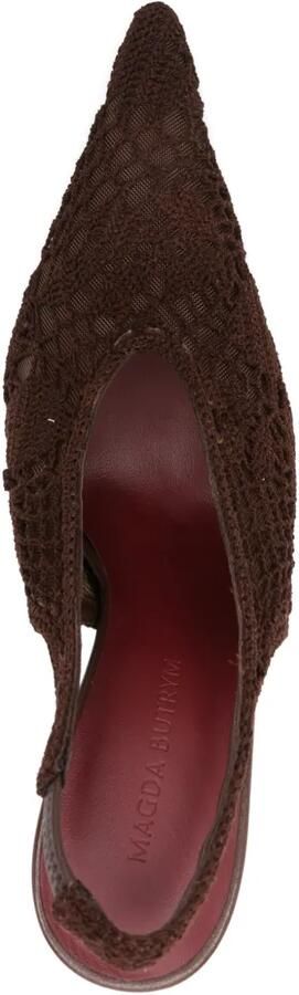 Magda Butrym 100 mm slingback gebreide pumps Bruin - Foto 4