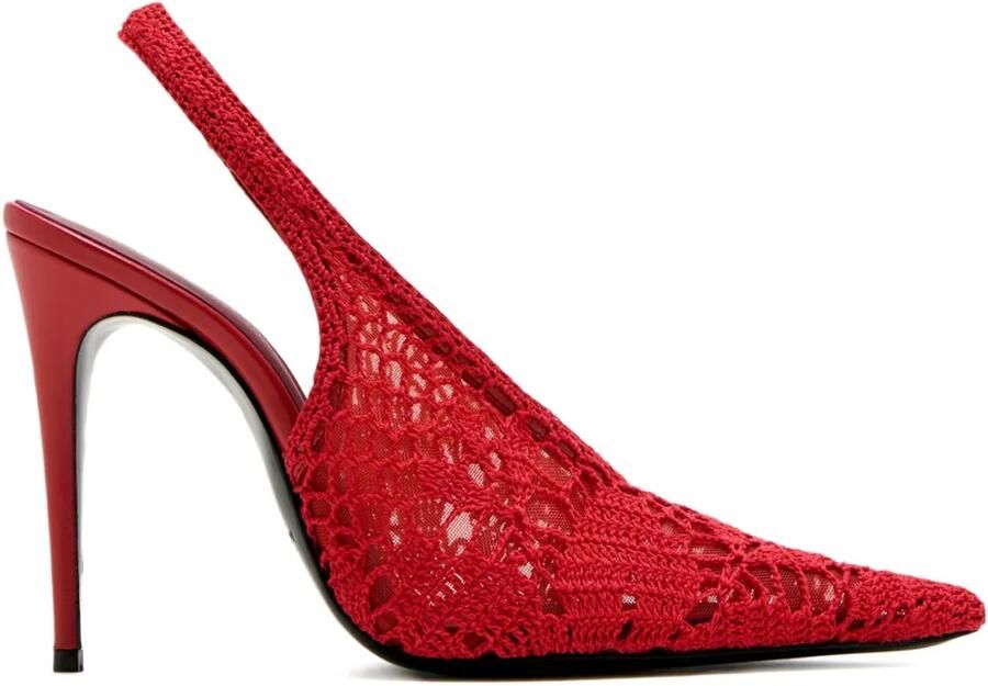 Magda Butrym 105 mm gehaakte slingback pumps Rood