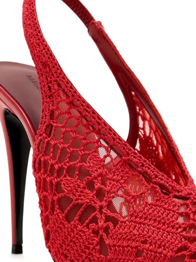 Magda Butrym 105 mm gehaakte slingback pumps Rood - Foto 3
