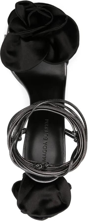 Magda Butrym 105 mm sandalen met bloemenpatch Zwart - Foto 2
