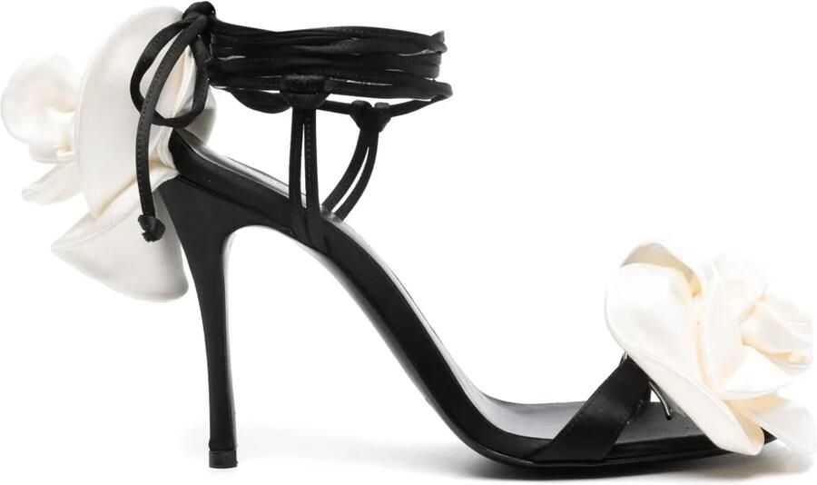 Magda Butrym 110 mm sandalen met bloemenpatch Zwart