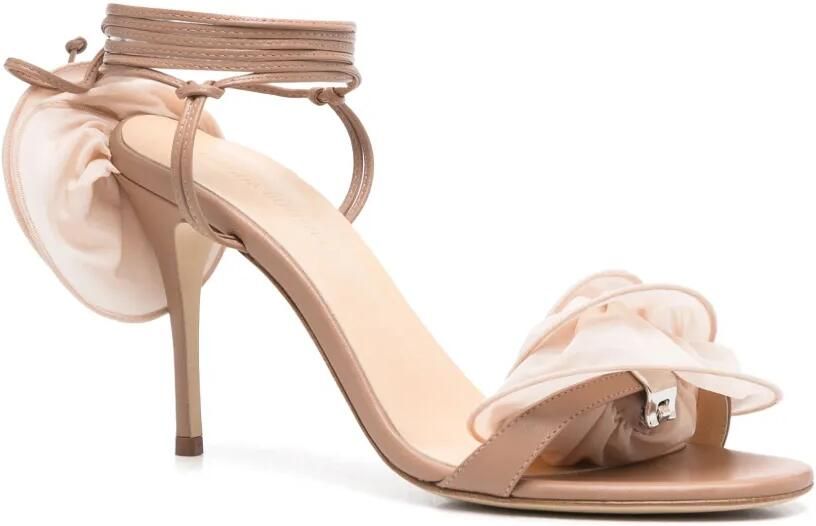 Magda Butrym 90 mm sandalen met bloemenpatch BEIGE - Foto 2