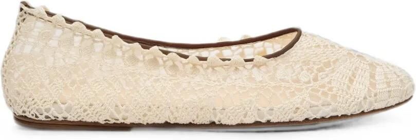 Magda Butrym Gehaakte ballerina's met ronde neus Beige