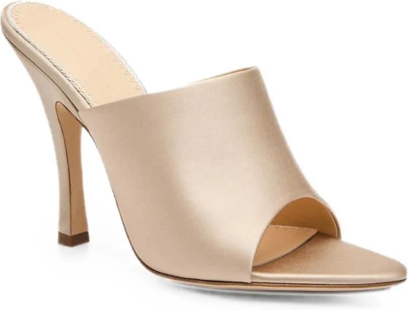 Magda Butrym Sandalen met satijnen afwerking en open neus Beige - Foto 2