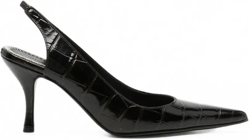Magda Butrym Slingback pumps met krokodillen-reliëf Zwart