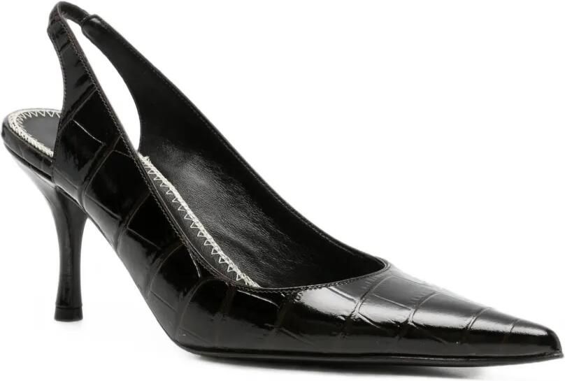 Magda Butrym Slingback pumps met krokodillen-reliëf Zwart - Foto 3