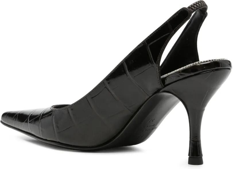 Magda Butrym Slingback pumps met krokodillen-reliëf Zwart - Foto 2