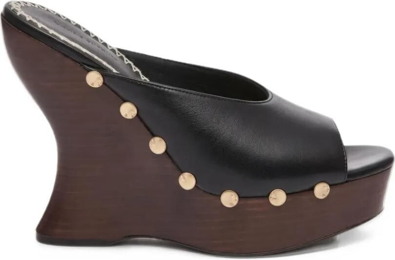 Magda Butrym studded leather wedge sandals Zwart