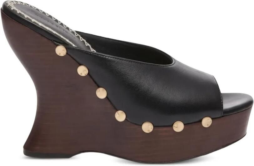 Magda Butrym studded leather wedge sandals Zwart