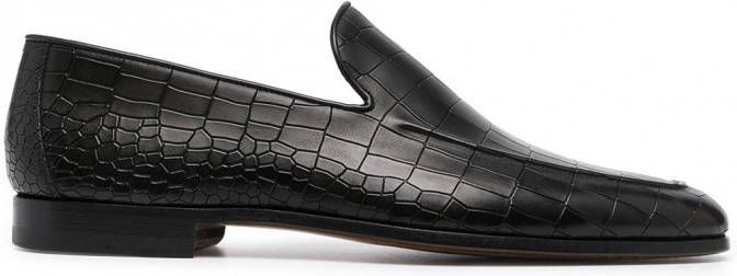 Magnanni Loafers met krokodillenleer-effect Zwart