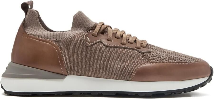 Magnanni Gebreide en leren sneakers Bruin