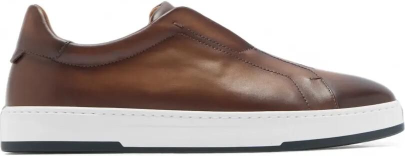 Magnanni Gepolijste leren sneakers Bruin
