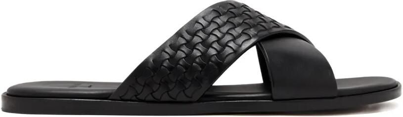 Magnanni Geweven leren sandalen Zwart