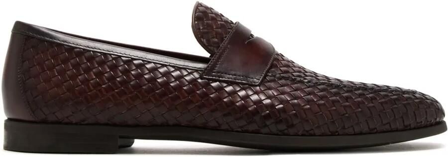 Magnanni Herman loafers van geweven leer Bruin