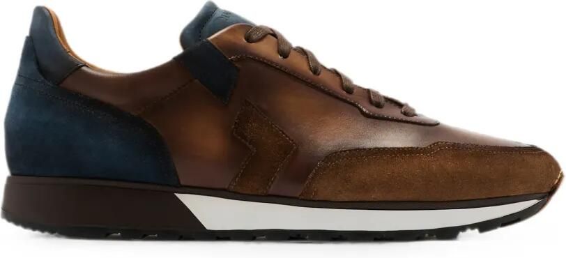 Magnanni Leren sneakers met vlakken Bruin