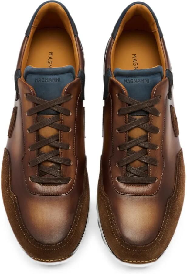 Magnanni Leren sneakers met vlakken Bruin - Foto 3
