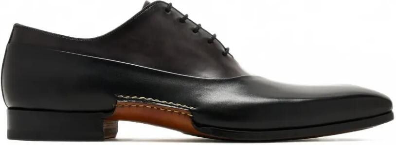 Magnanni Leren veterschoenen met vlakken Zwart