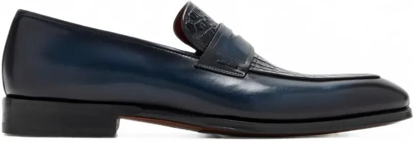 Magnanni Loafers met krokodillen-reliëf Blauw