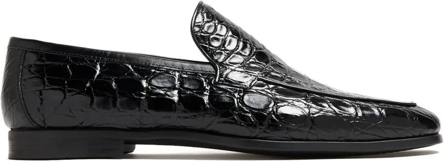 Magnanni Loafers met krokodillen-reliëf Zwart