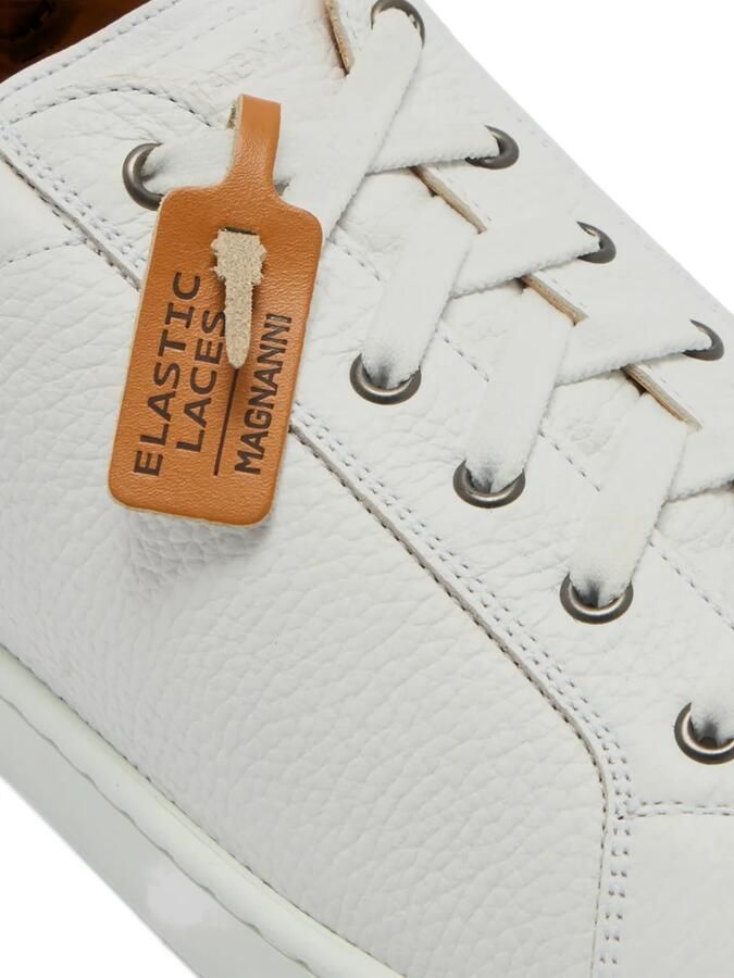 Magnanni Sneakers van bewerkt leer en elastisch kant Wit - Foto 2