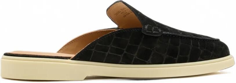 Magnanni Sofia slippers met krokodillen-reliëf Zwart - Foto 3