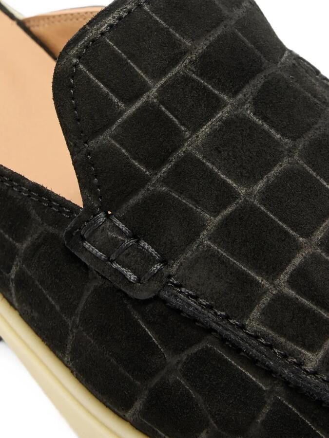 Magnanni Sofia slippers met krokodillen-reliëf Zwart - Foto 2