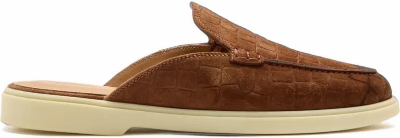 Magnanni Sofia suède loafers met krokodillen-reliëf Bruin