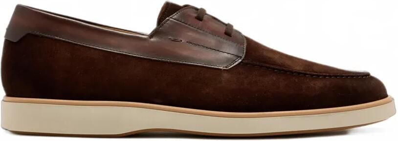 Magnanni Suède bootschoenen met leren vlak Bruin
