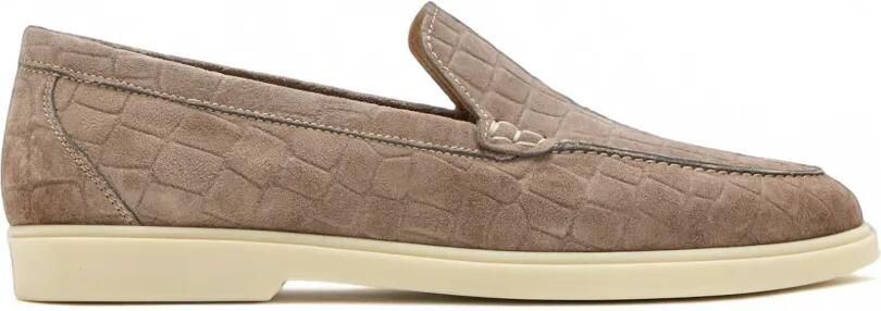 Magnanni Suède loafers met krokodillen-reliëf Bruin