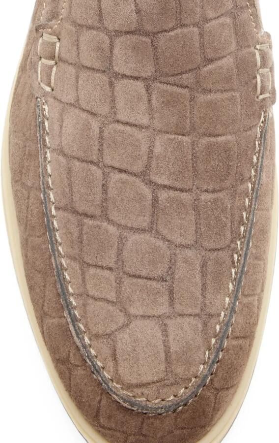 Magnanni Suède loafers met krokodillen-reliëf Bruin - Foto 3