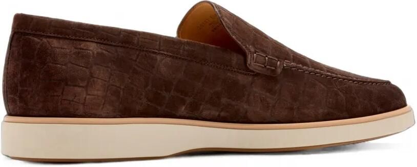 Magnanni Suède loafers met krokodillen-reliëf Bruin - Foto 4