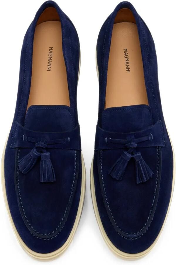 Magnanni Suède loafers met kwastjes Blauw