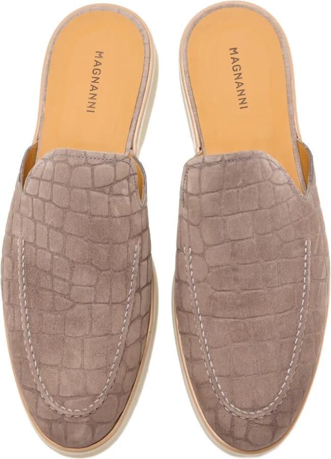Magnanni Suède muiltjes met krokodillen-reliëf Bruin - Foto 2