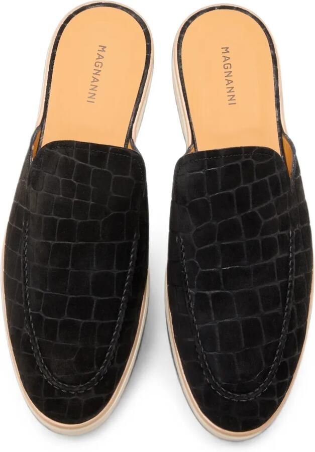 Magnanni Suède muiltjes met krokodillen-reliëf Zwart - Foto 3