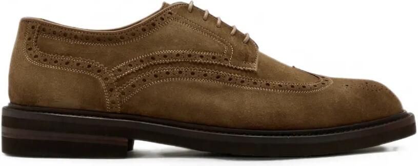 Magnanni Suède veterschoenen met brogue-detail Bruin
