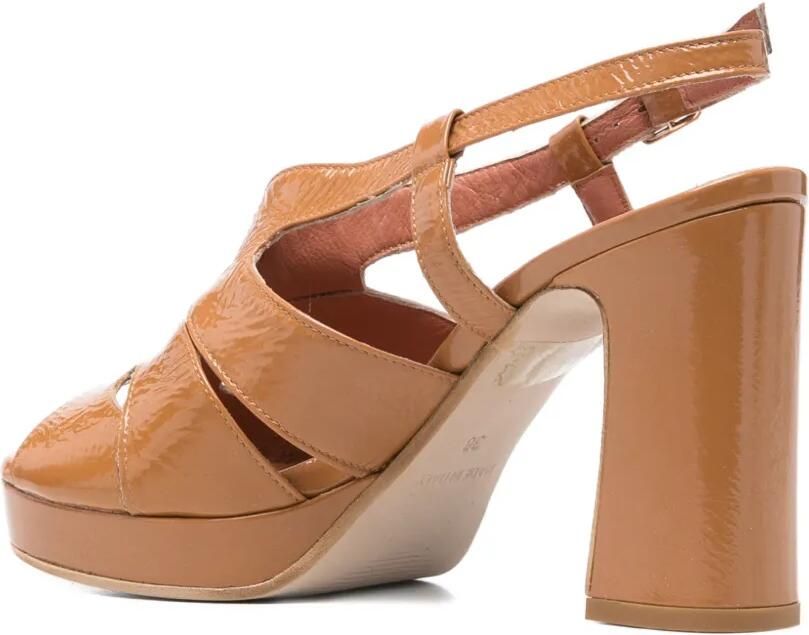 MAISON 21 Lakleren sandalen Bruin